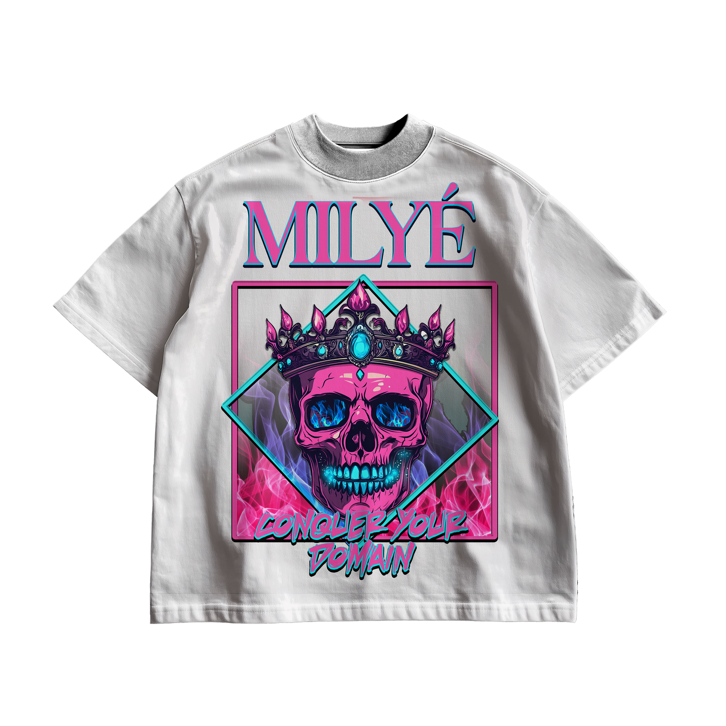 Milyé Oversized Pink Skull Tee